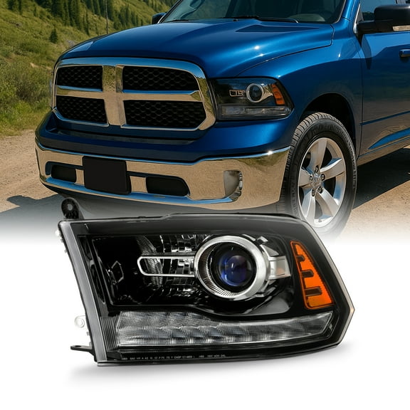 AKKON - Fits 2013-2015 Dodge Ram 1500 / 2500 /3500 OE Projector Headlights with LED DRL - Left Driver Side