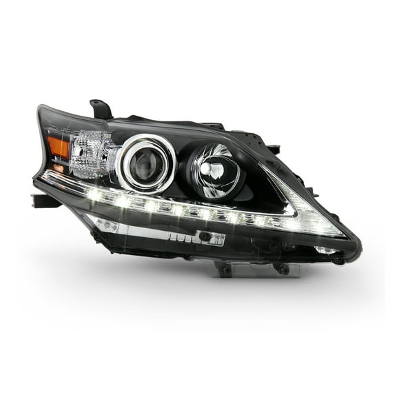 AKKON - Fits 2013-2015 Lexus RX350 RX450h [HID/Xenon] Non-AFS Projector Black Headlight w/ LED Light Bar DRL Passenger Right