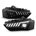 thumbnail image 1 of AKKON - Fits 2013-2016 Audi A4 S4 [HID Non-AFS] LED Tube SwitchBack Sequential Signal Projector Black Headlights Pair, 1 of 6