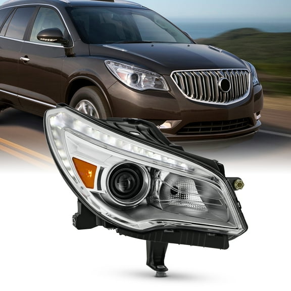 AKKON - Fits 2013-2017 Buick Enclave [HID/Xenon Type] Non-AFS Projector Headlight Passenger Right w/ DRL Running Lamp