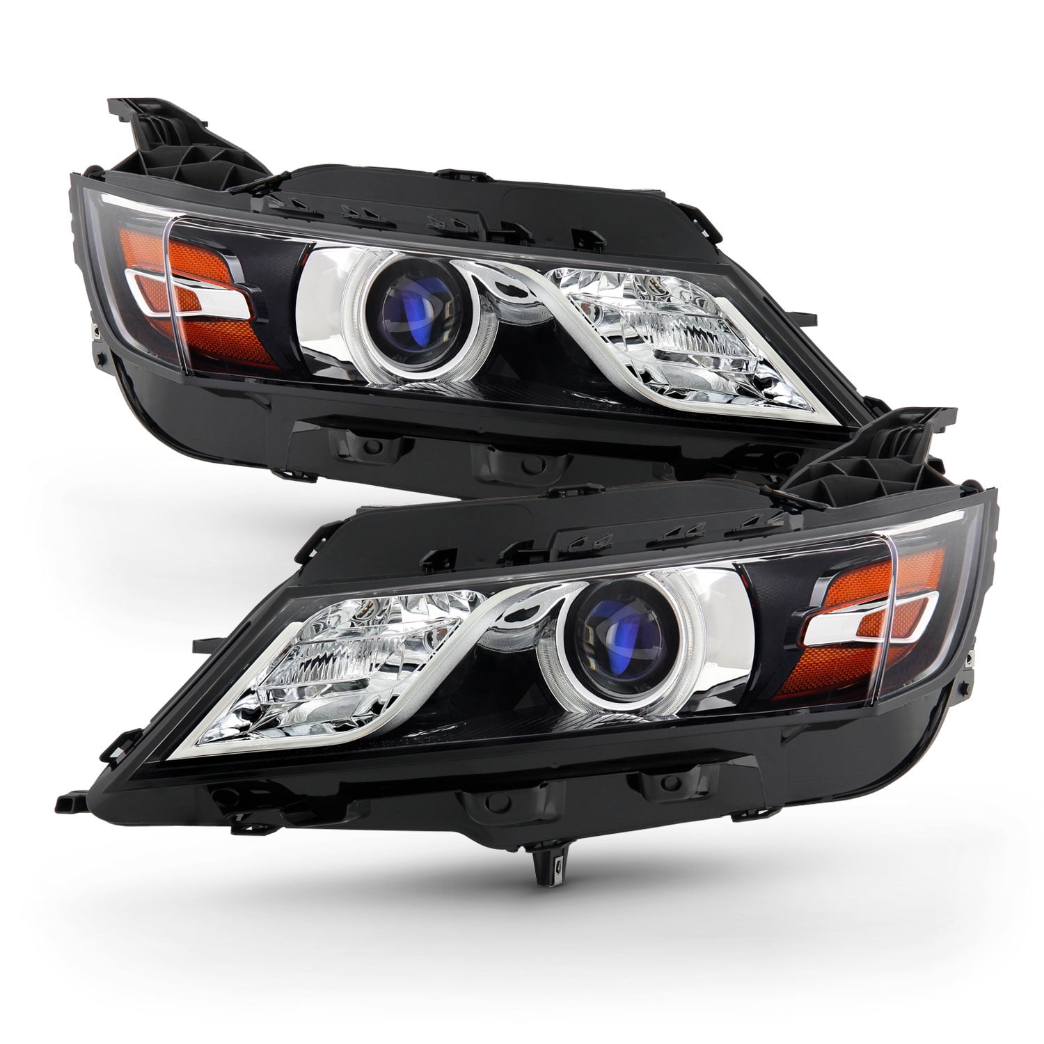 AKKON - Fits 2014 2015 2016 2017 2018 2019 2020 Chevy Impala Sedan [HID/Xenon Non-AFS Type] Projector Black Headlights Pair Left + Right