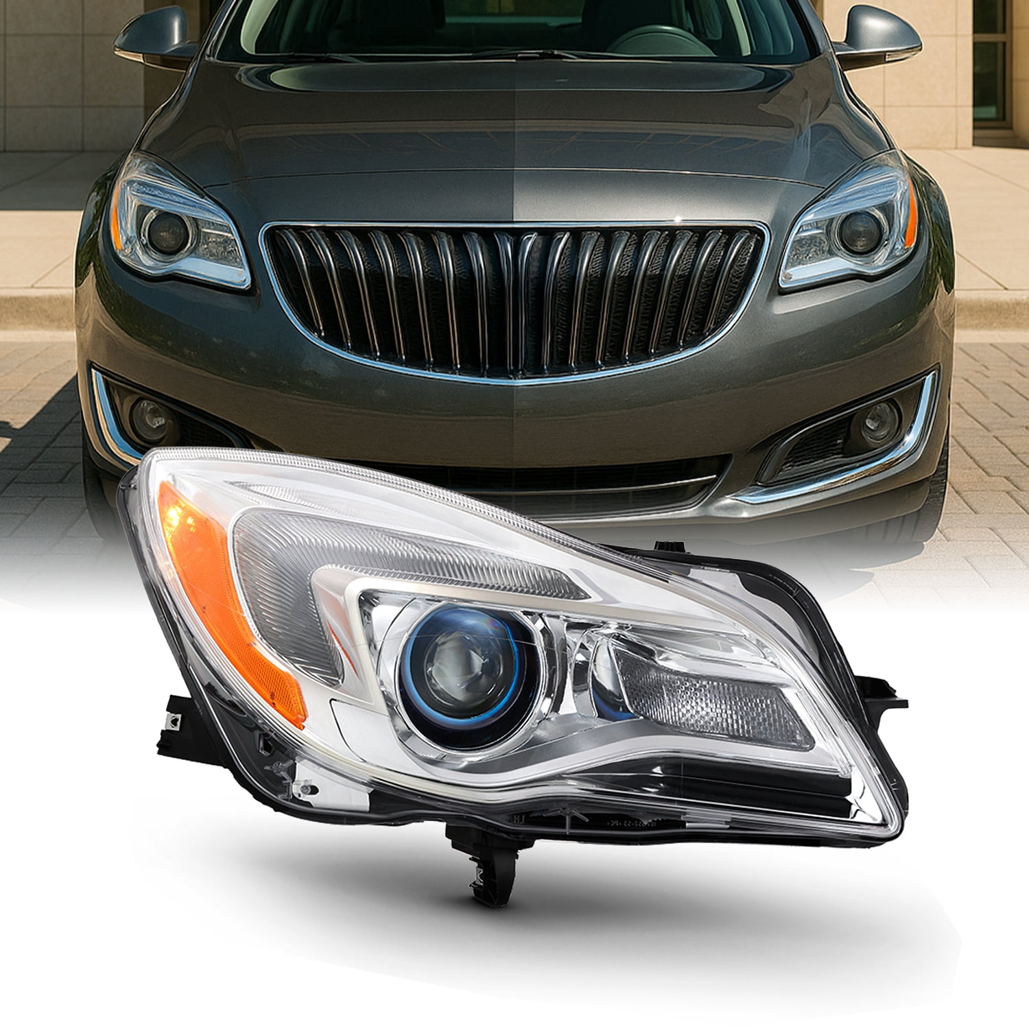 Headlight fits 11-13 Buick Regal Passenger Halogen Combination Headlam