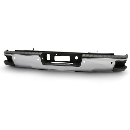 AKKON - Fits 2014-2018 Chevy Silverado/ GMC Sierra 1500 Chrome Rear Step Bumper w/ Sensor Holes w/ Conner Step Hole Accessories