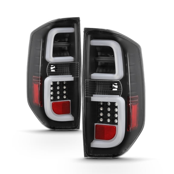 AKKON - Fits 2014-2020 Toyota Tundra [C-Tube Bar] Lumiled LED Black Tail Lights Brake Lamp Pair Left Driver + Right Passenger