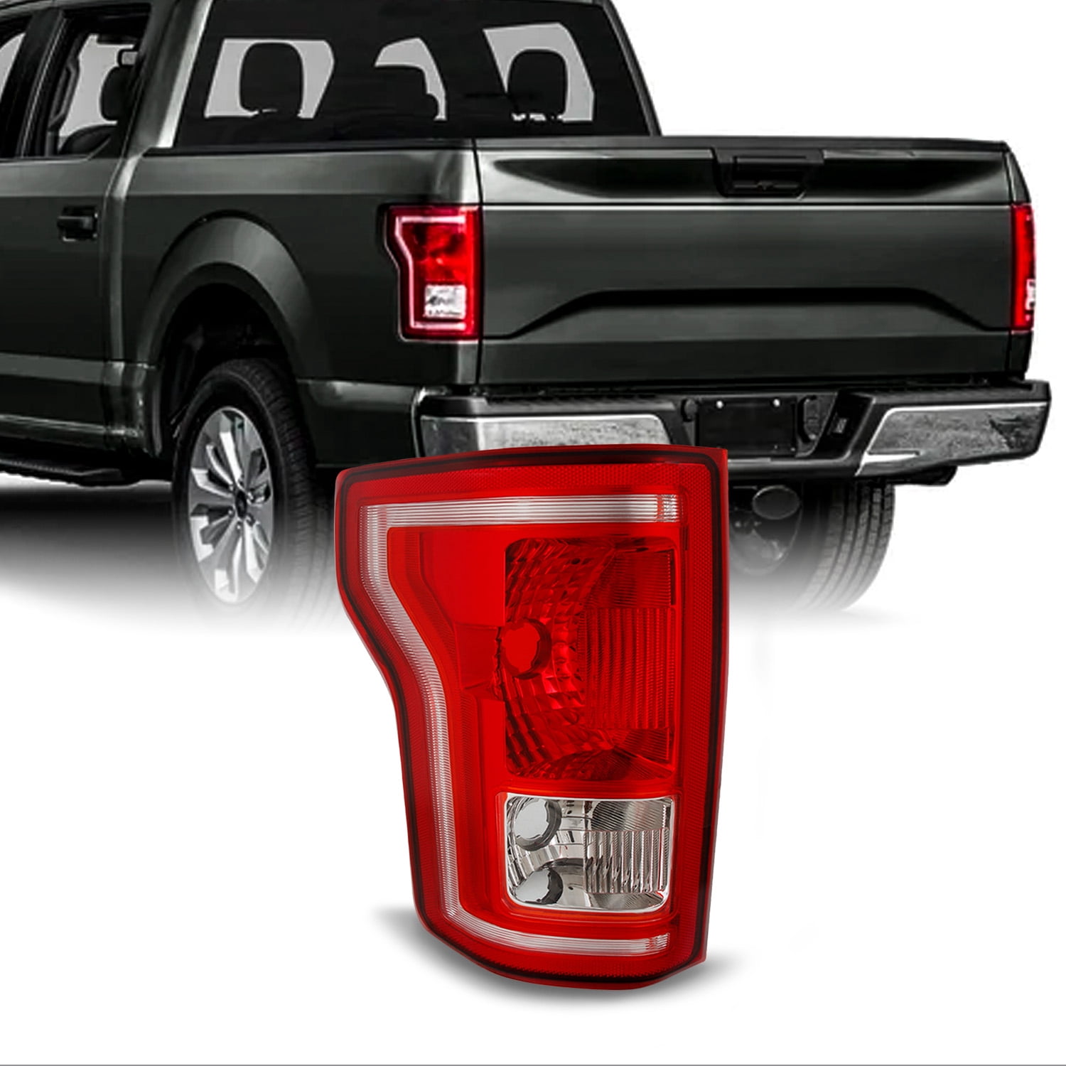 KARPAL LED Tail Light Assembly For Ford F-150 2015-2017 - Left Driver Side, With Blind Spot (Sensor Not Included)