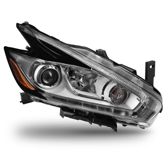 AKKON - Fits 2015-2016 Nissan Murano [LED DRL Running] Projector Chrome Headlight Passenger Right Side Replacement 15 16