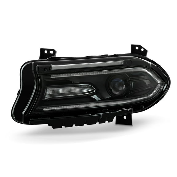 AKKON - Fits 2015-2021 Dodge Charger [HID/Xenon Type] Projector Black Headlight Driver Left w/ LED DRL Running + Signal w/o Logo