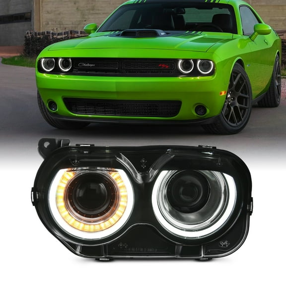 AKKON - Fits 2015-2022 Dodge Challenger [HID/Xenon Type] Headlight Driver Left Side Replacement w/ LED DRL Signal