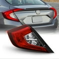 thumbnail image 1 of AKKON - Fits 2016 2017 2018 2019 2020 2021 Honda Civic Sedan 4-Door [US Built] Red Clear Tail Light Outer Driver Left Replacement, 1 of 7