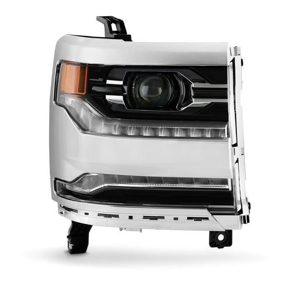 AKKON - Fits 2016 2017 2018 Chevy Silverado 1500 2019 1500LD FULL-LED [Projector High/Low Beam] Chrome Headlight Passenger Right
