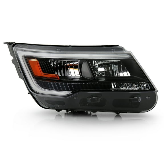 AKKON - Fits 2016-2019 Ford Explorer Sport Model LED Bar DRL Black Headlights Replacement - Right Side