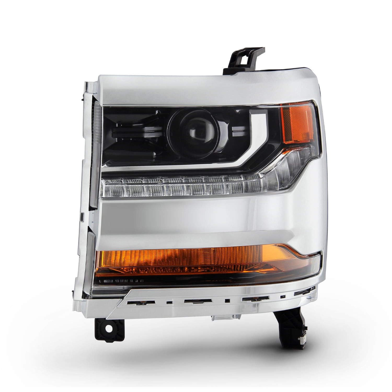 ANZO 16-17 Chevy Silverado 1500 Projector Headlights Plank Style Design Chrome w ANZO 16-17 Chevy Silverado 1500 Projector Headlights Plank Style Design Chrome w