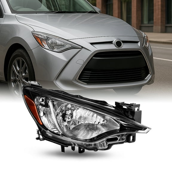 AKKON - Fits 2016-2020 Toyota Yaris / 2016 Scion iA Black Headlight Headlamp Passenger Right Replacement 2017 2018 2019