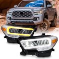 thumbnail image 1 of AKKON - Fits 2016-2022 Toyota Tacoma [Full LED] Projector Chrome Headlights Pair with DRL Running + Sequential Signal, 1 of 7