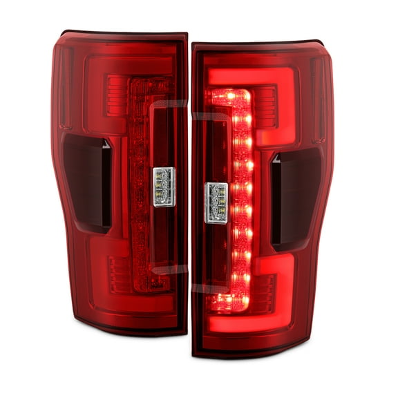 AKKON - Fits 2017-19 Ford F250 F350 F450 Super Duty LED Stripe Red Tail Brake Lights + Blind Spot Monitor