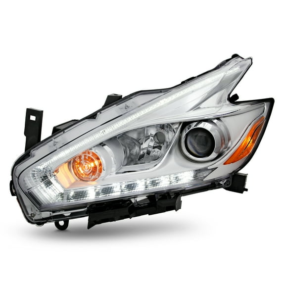 AKKON - Fits 2017-2018 Nissan Murano [LED DRL Running] Projector Chrome Headlight Driver Left side Replacement 17 18