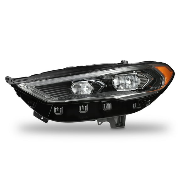 AKKON - Fits 2017-2022 Ford Fusion [Full LED] DRL Running Tube Turn Signal Projector Chrome Headlight Driver Left Side