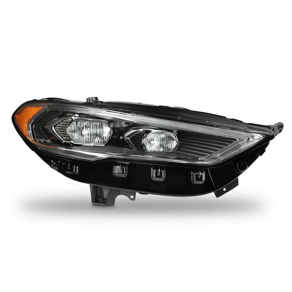 AKKON - Fits 2017-2022 Ford Fusion [Full LED] DRL Running Tube Turn Signal Projector Chrome Headlight Passenger Right