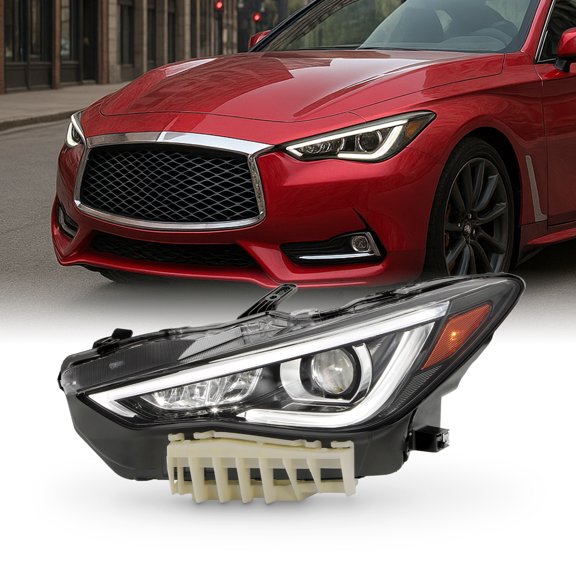 AKKON - Fits 2017-2022 Infiniti Q60 Projector Headlight Driver Left Side w/AFS with Adaptive+LED DRL Running Turn Signal