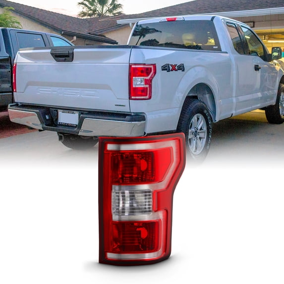 AKKON - Fits 2018 2019 2020 Ford F-150 Pickup Truck [Halogen Type] Red Clear Tail Light Brake Lamp Passenger Right Side