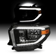 AKKON - Fits 2018 2019 2020 Toyota Tundra Pickup w/ DRL LED [Tube Bar] Black Headlight Headlamp Driver Left Side Replacement