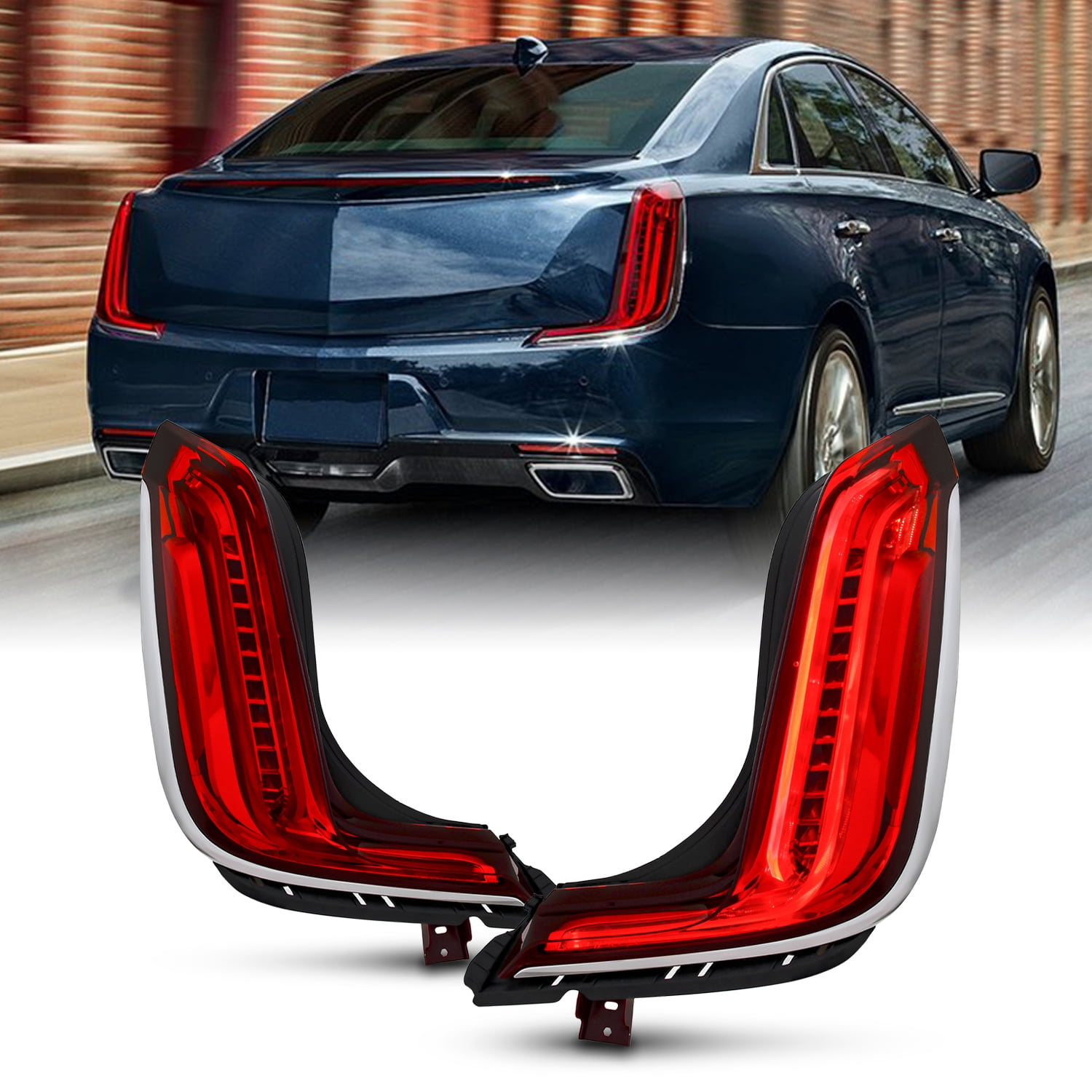 AKKON -Fits 2018-2020 Cadillac XTS Full LED Running Turn Signal Chrome ...