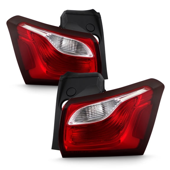 AKKON - Fits 2018-2020 Chevy Equinox w/Incandescent Chrome Red Tail Lights Brake Lamp Outer Pair Driver+Passenger Replacement