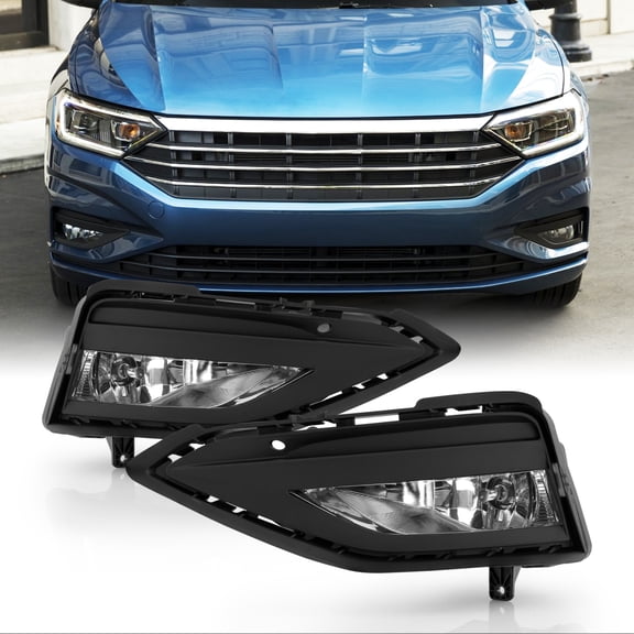 AKKON - Fits 2019-2021 Volkswagen Jetta Sedan 4Door Model Fog Lights Bumper Driving Lamp Pair Driver+Passenger w/ Switch Bulbs
