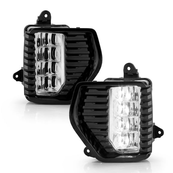 AKKON - Fits 2019-2022 GMC Sierra 1500 Denali Crew Cab Model [Full LED] Chrome Bumper Fog Lights Driving Lamp Pair w/ Switch