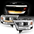 thumbnail image 1 of AKKON - Fits 2019-2022 RAM 1500 [Halogen Type] Projector Chrome Headlight w/ LED Running Lamp+ Sequential Signal Pair Left+Right, 1 of 7