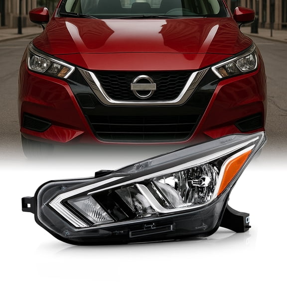 AKKON - Fits 2020 2023 Nissan Versa Base S SV Halogen Model OE Left Side Headlights Housing Replacement