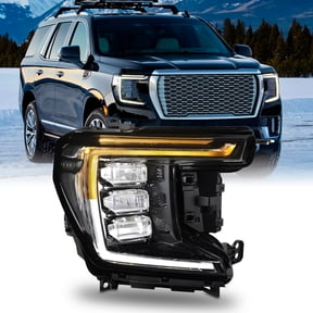 AKKON - Fits 2021-2023 GMC Yukon XL SLE | SLT Full LED Chrome Headlight w/Switchback Running Turn Signal Passenger Right
