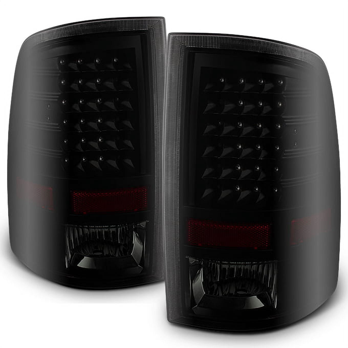 AKKON - Fits Black Smoked 2009-2018 Dodge Ram 1500 10-18 Ram 2500 3500 Pickup Truck LED Tail Lights Driver+Passenger Pair Set