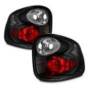 AKKON - For 00-03 Ford F-150 04 F150 Heritage Black Bezel Tail Lights Brake Lamps Replacement Pair
