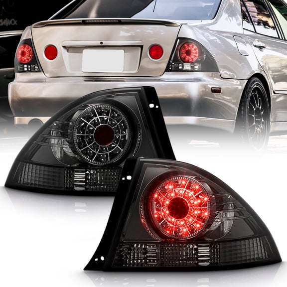 AKKON - For 01-05 Lexus IS300 Altezza 4 Doors Sedan Smoked Smoke LED Tail Lights Brake Lamps Outer Piece Pair