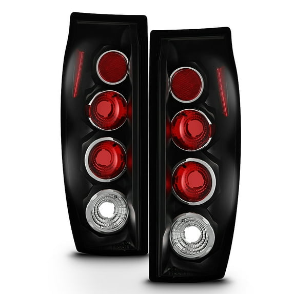 AKKON - For 02-06 Chevy Avalanche Pickup GMT800 Rear Black Tail Lights Brake Lamps Taillamps Replacement