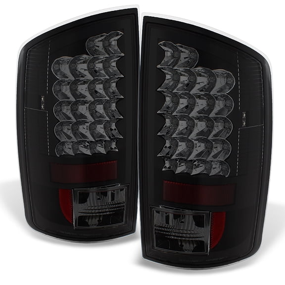 AKKON - For 02-06 Ram 1500 03-06 Ram 2500 3500 Pickup Black Smoke LED Tail Lights Brake Lamps Replacement