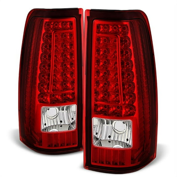 AKKON - For 03-06 Chevy Silverado 04-06 GMC Sierra Pickup Truck Red Clear G2 LED Tail Lights Brake Lamps Pair