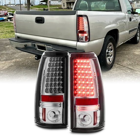 AKKON - For 03-06 Silverado 05-07 Silverado Hybrid Pickup Truck Clear LED Tail Lights Brake Lamps Pair L +R
