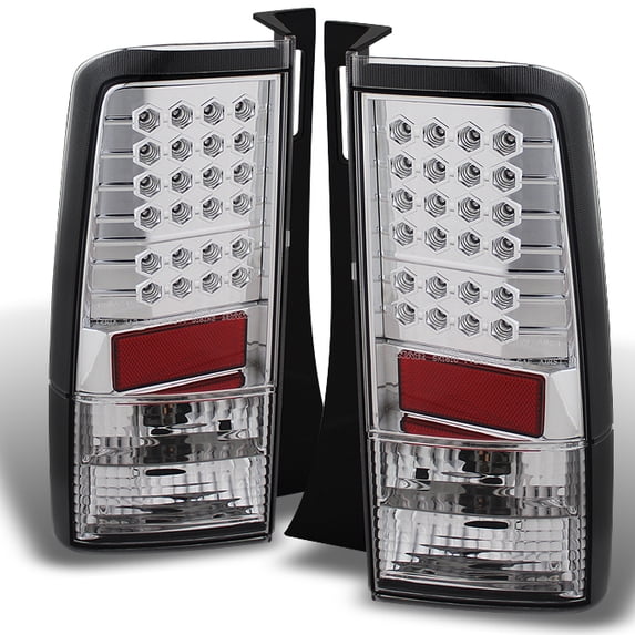 AKKON - For 03-07 Scion XB bB Chrome Clear Rear LED Tail Lights Brake Lamps Replacement Pair Left + Right