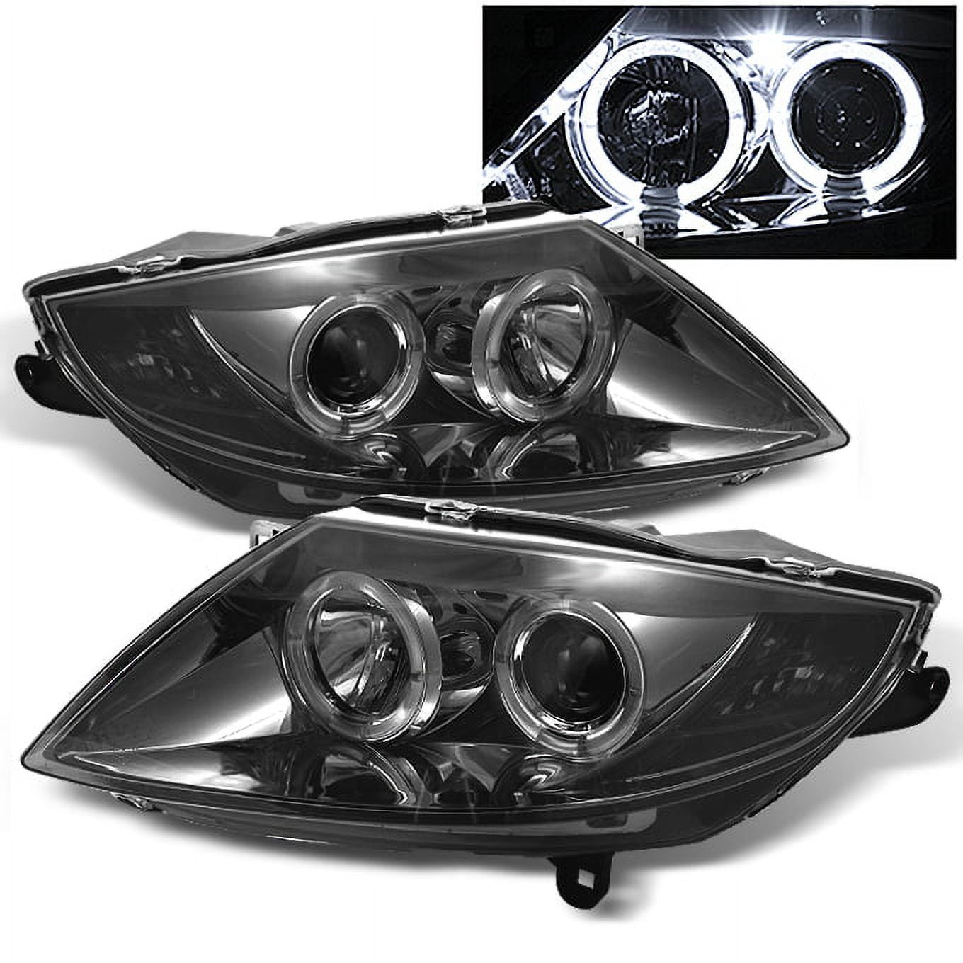 AKKON For 0308 BMW E85 Z4 Coupe Halogen Type Smoked Smoke Dual Halo