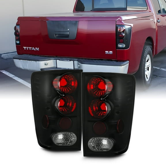AKKON - For 04-12 Titan A60 Pickup Truck Rear Black Smoke Tail Lights Brake Lamps Replacement Pair