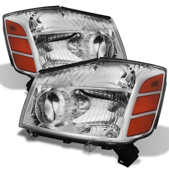 AKKON - For 04-15 Titan | 05-07 Armada Clear Lens Headlights Lamps Pair Left + Right Replacement