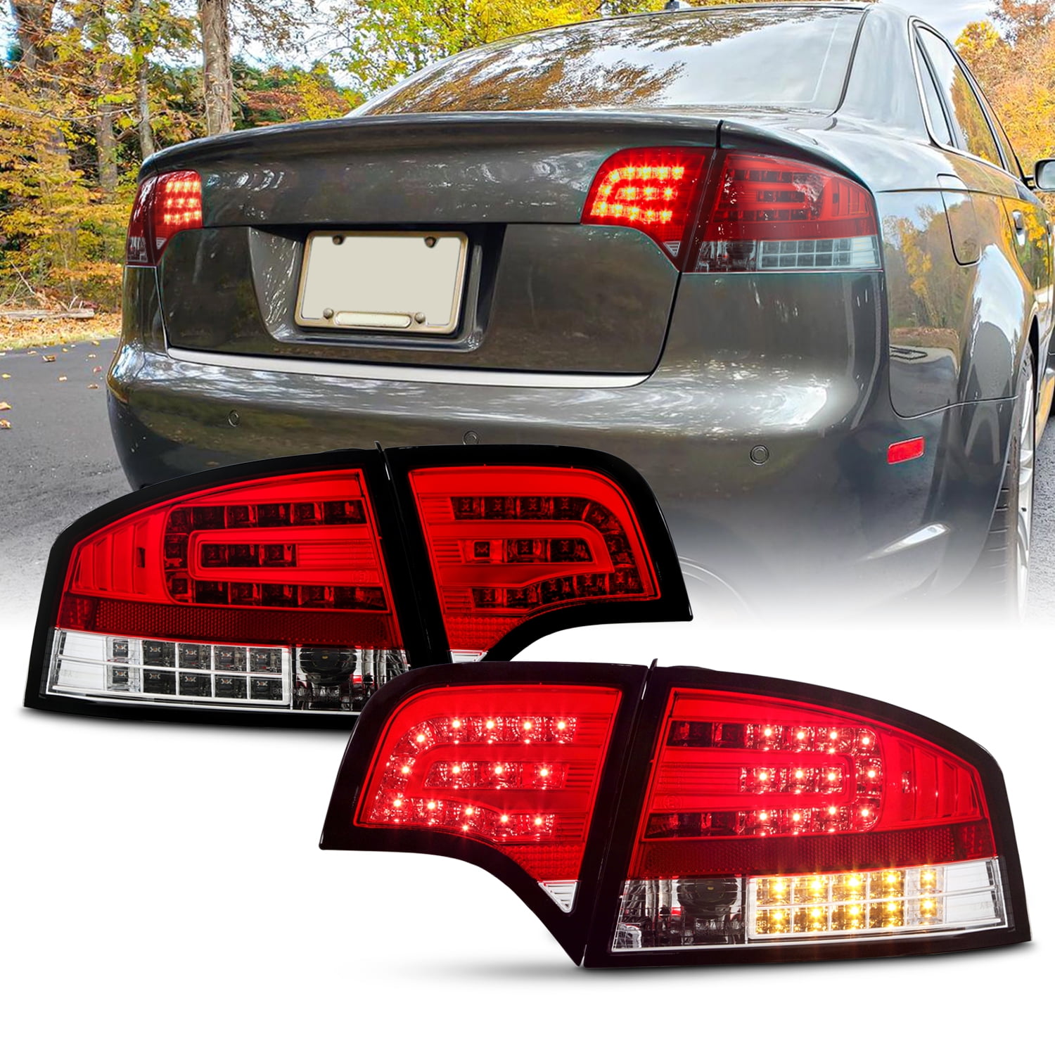 アウディA4 S4 RS4 B7セダン用LEDテールランプ 2005-2008y AKKON - For 05-08 Audi A4/S4/RS4 (B7) 4 Doors Sedan Model G2