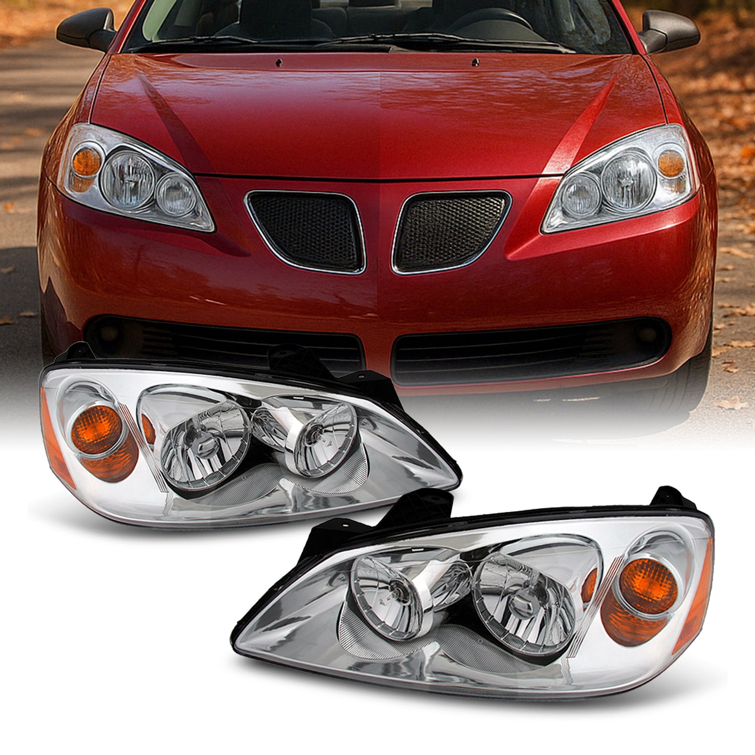 Front Light Set AKKON - Chrome Bezel OE Replacement Headlights Front Light Set for 05 ...