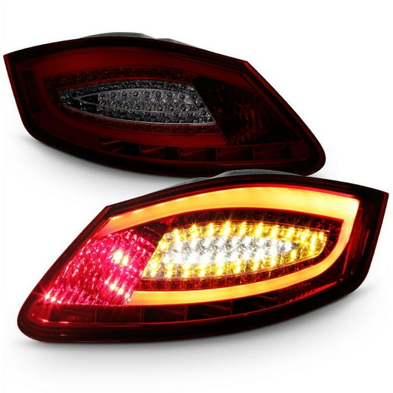 AKKON - For 05-08 Porsche Boxster | 06-08 Cayman Red Smoked Lens LED DRL Light Tube Tail Brake Light Lamp