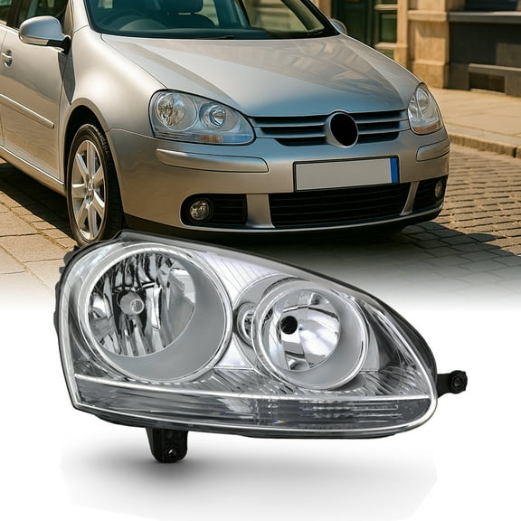 AKKON - For 06-09 VW GTI Rabbit Jetta R32 MK5 Chrome Factory Style Headlight Lamps (Passenger Right Side Only)