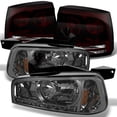 thumbnail image 1 of AKKON - For 06-10 Dodge Charger Smoke 1 Piece LED Headlights w/Corner Signal Lamps + Red Smoke Tail Lights Lamps, 1 of 7