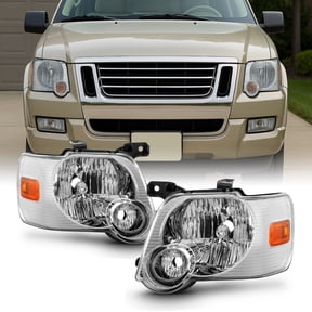 AKKON - For 06-10 Ford Explorer/Sport Trac Chrome Clear Headlights Front Lamps Direct Replacement Left + Right
