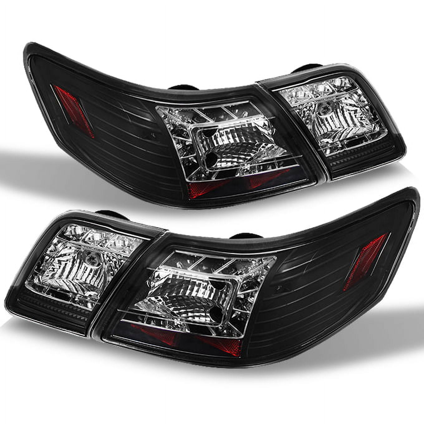 AKKON - For 07-09 Camry Base CE LE SE SLE Model Black Bezel Black LED Tail Lights Brake Lamps 4pcs Replacement